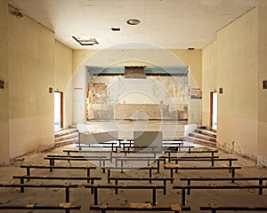 Ruined military conference room near paris