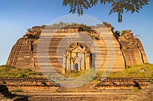 Ruined Mingun pagoda, the remains of a massive construction project begun by King Bodawpaya, Myanmar