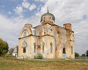 Ruined old church. Lugansk region. photo