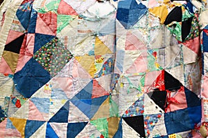 Ruined old-style quilt