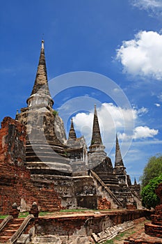 Ruined Old Temple, Ayutthaya, Thailand,