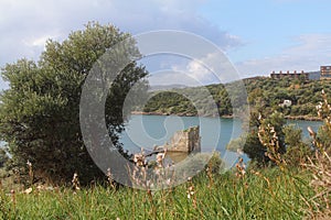 Ruined and restored castle at Iasos Turkey on the Aegean Sea near Bodrum