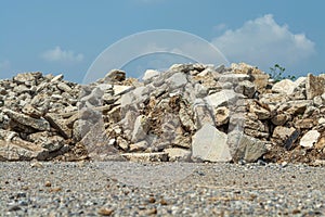 Ruined rubble in outdoor nature