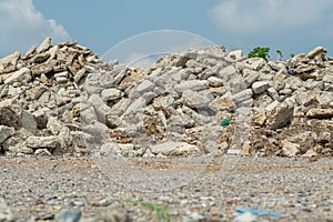 Ruined rubble in outdoor nature