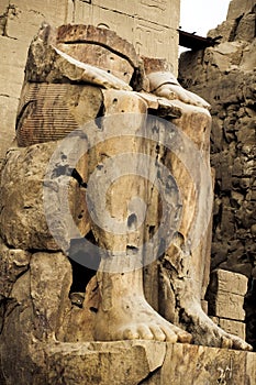 Ruined statue of Pharaoh, Karnak Temple, Egypt.