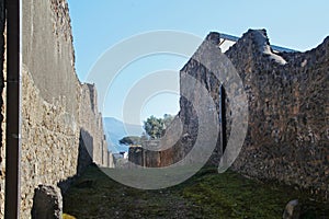 A ruined street in Pompeii, Italy