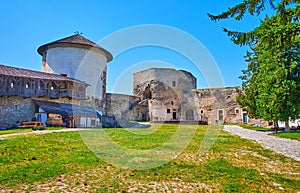 The ruined tower and wall of Kamianets-Podilskyi Castle, Ukraine