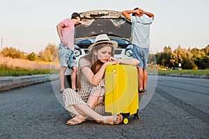 ruined vacation. broken car. problems on the road