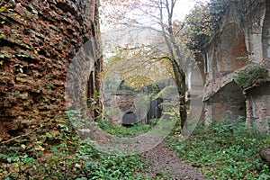 The ruined walls of the fort. Autumn