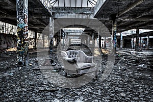 Ruined warehouse interior