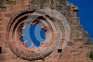 Ruined window of Bellapais Abbey at Kyrenia, Cyprus