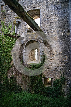 Ruines of an ancient castle at Ourem, Portugal