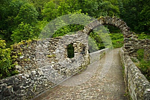 Ruines of old bridge near Foix