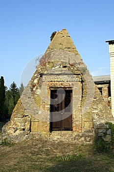 Ancient Ruins of  pyramid iron door entrance