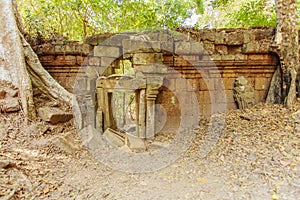 Ruinous entrance, Ta Prohm temple, Angkor Thom, Siem Reap, Cambodia. photo