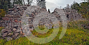 Ruins of the 18th century stone Rosen bastion at Loviisa, Finland