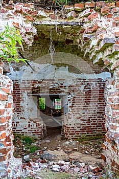 Ruins of the abandoned church of St. John the Evangelist of the 18th century in Fedorovsky