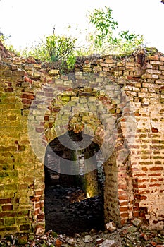 Ruins of the abandoned church of St. John the Evangelist of the 18th century in Fedorovsky