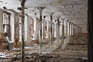 The ruins of an abandoned factory.