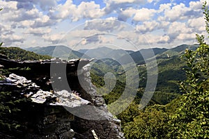 Ruins of abandoned houses in a valley of central appennine