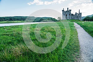 Ruins of abandoned Kilchurn castle, Scotland, UK