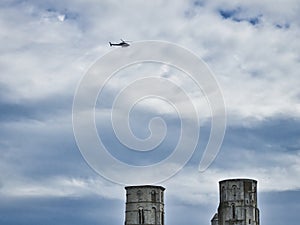 Ruins of the Abbey of Jumieges in the Northern France. Abbey is the ruin of a monastery built by Canons Regular in the 7th century