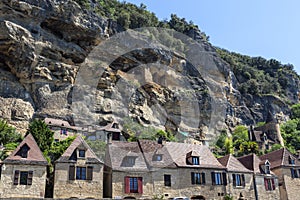 Ruins above medieval village of Gageac, Dordogne, France