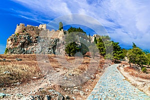 Ruins of Acropolis of Lindo, Rhodes, Dodecanese Islands, Greek Islands, Greece photo