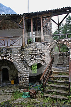 Ruins of Agios Dimitrios Monastery, under Mount Olympos, Greece