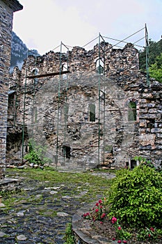 Ruins of Agios Dimitrios Monastery, under Mount Olympos, Greece