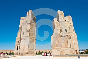 Ruins of Ak-Saray Palace in Shakhrisabz, Uzbekistan. It is part of the World Heritage Site.