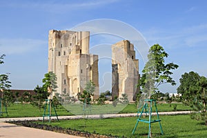 Ruins of the Aksaray palace of Timur in Shakhrisabz, Uzbekistan photo