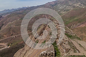 Ruins of Alamut meaning eagle's nest castle in Ir