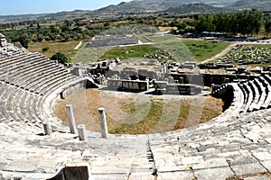 Ruins of amphitheater in Milet, Minor Asia