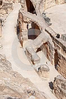 Ruins of the amphitheater and scenes for gladiatorial fighting