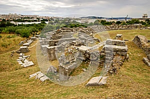 Ruins of the ancient amphitheater at Split, Croatia - archaeology background
