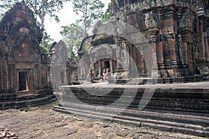 Ruins of ancient Angkor temple Banteay Srei