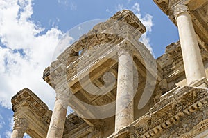 The ruins of the ancient antique city of Ephesus the library building of Celsus, the amphitheater temples and columns. Candidate f