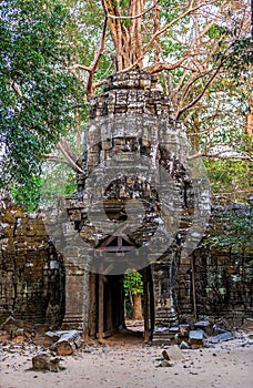 Ruins of ancient buddhist khmer temple