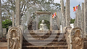 The ruins of the ancient Buddhist temple. Anuradhapura, Sri Lanka