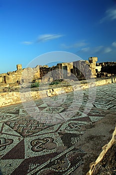 Ruins of ancient buildings at Paphos, Cyprus. photo