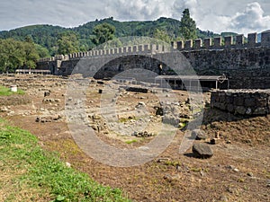 Ruins of an ancient castle. At the archaeological site. Ruined Palace Museum. Fortress Gonio. The architecture of antiquity