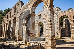 Ruins of ancient christian basilica in Albanian Butrint
