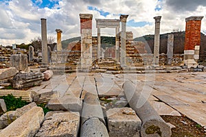 Ruins of ancient Christian Church of Mary in Ephesus, Turkey