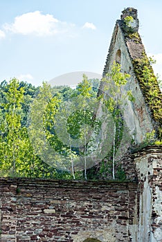 The ruins of an ancient church in Chervone. Ukraine