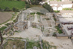 Ruins of ancient citadel of Inkas on the mountain, Pisac, Peru