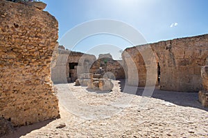 Ruins of Ancient city Carthage near Tunis, Tunisia. Archaeological site, North Africa