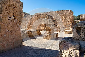 Ruins of Ancient city Carthage near Tunis, Tunisia. Archaeological site, North Africa