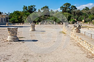 Ruins of Ancient city Carthage near Tunis, Tunisia. Archaeological site, North Africa