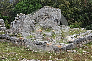 The ruins of the ancient city of Cosa in central Italy photo